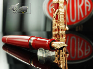 Aurora Roma Fountain Pen, Vermeil (gold plated .925 silver), 800VR