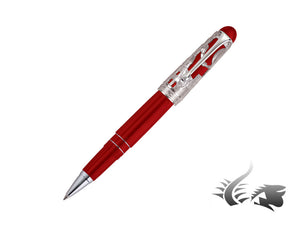 Stylo roller Aurora édition spéciale Roma 88, résine, attributs en argent 925, rouge