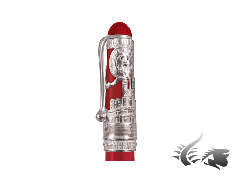 Aurora Special edition Roma Rollerball 88 pen, Resin, .925 silver trim, Red