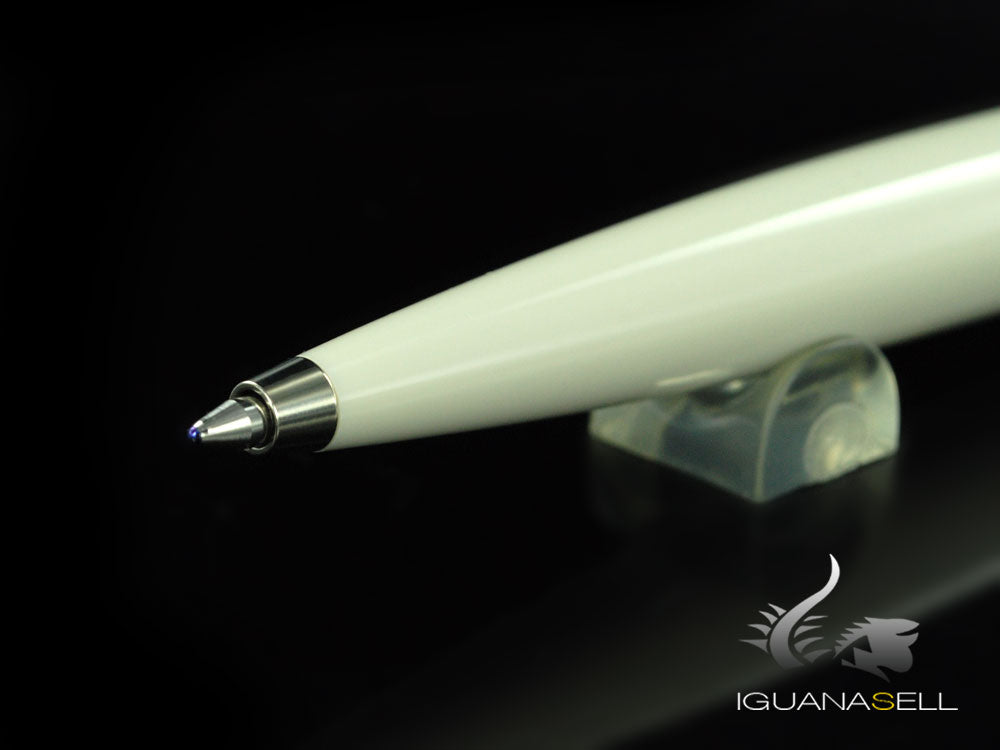 Aurora Style Ballpoint Pen  - White Resin and Chromed Trims - E32CW