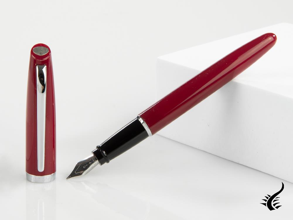 Aurora Style Fountain Pen - Barrel in Paprika and chrome trims - E12PR