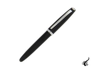 Stylo plume style Aurora, résine noire, garniture chromée, E20N