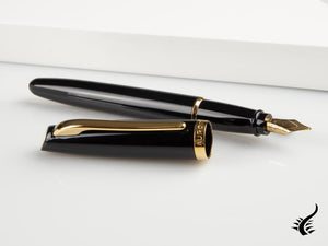 Stylo plume style Aurora - Noir et plaqué or - E12DN