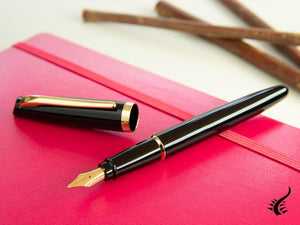 Stylo plume style Aurora - Noir et plaqué or - E12DN