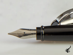 Aurora Style Fountain Pen, Lacquer, Chrome Trim, Grey, E13