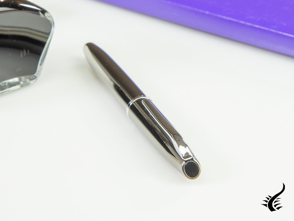 Aurora Style Fountain Pen, Lacquer, Chrome Trim, Grey, E13