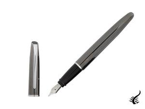 Aurora Style Fountain Pen, Lacquer, Chrome Trim, Grey, E13