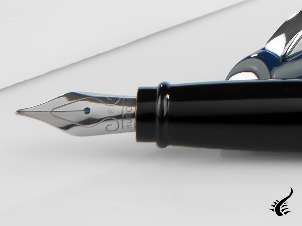 Aurora Style Fountain Pen, Resin, Chrome Trim, Blue, E12CB