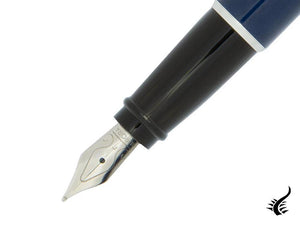 Aurora Style Fountain Pen, Resin, Chrome Trim, Blue, E12CB