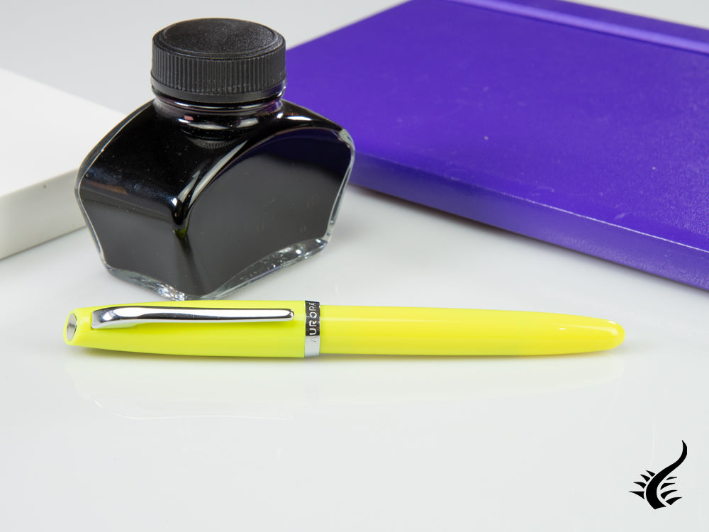 Aurora Style Fountain Pen, Resin, Chrome trim, E12L