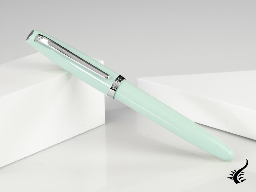 Aurora Style Fountain Pen, Resin, Silver trim, Aquamarine, E12AC