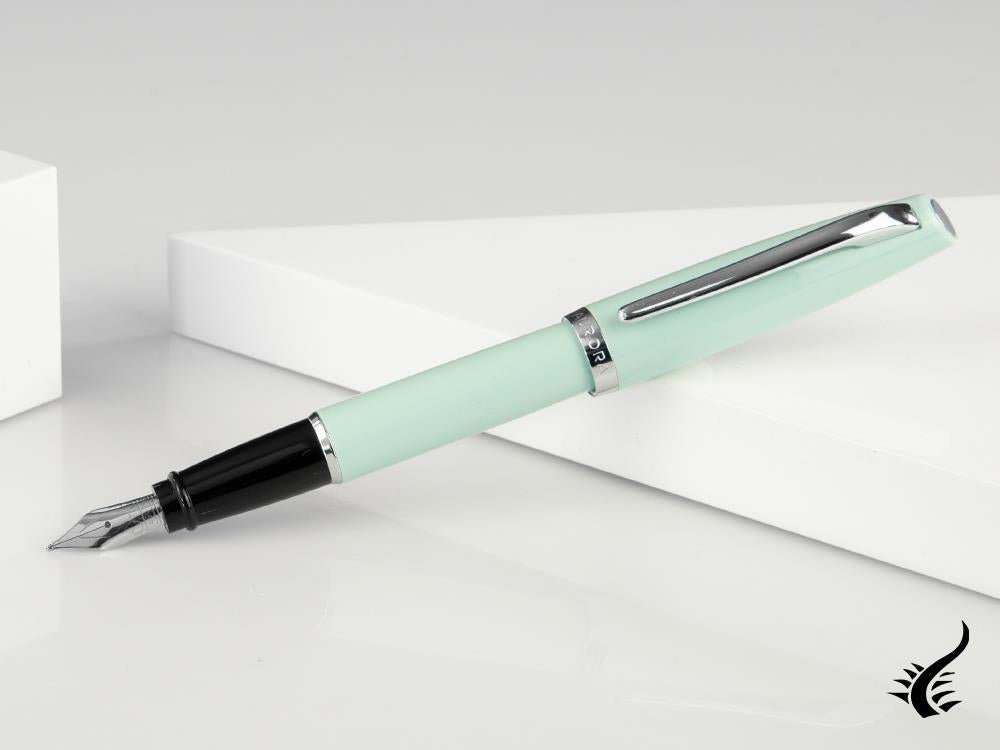 Aurora Style Fountain Pen, Resin, Silver trim, Aquamarine, E12AC