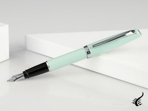 Stylo plume style Aurora, résine, garniture argentée, aigue-marine, E12AC