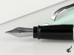 Aurora Style Fountain Pen, Resin, Silver trim, Aquamarine, E12AC