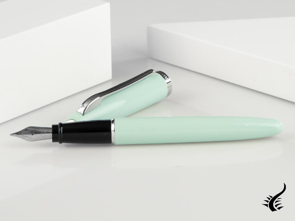 Aurora Style Fountain Pen, Resin, Silver trim, Aquamarine, E12AC