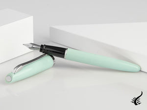 Aurora Style Fountain Pen, Resin, Silver trim, Aquamarine, E12AC