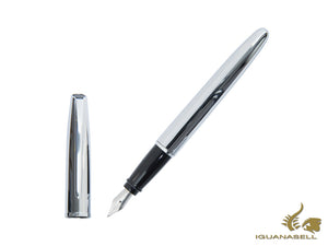 Stylo plume style Aurora - Capuchon et corps chromés brillants - E10