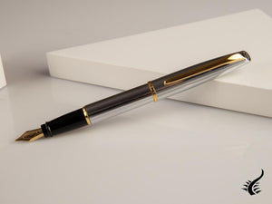 Aurora Style Guilloché Fountain Pen, Chrome, Gold plated, Silver, E14