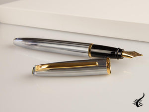 Aurora Style Guilloché Fountain Pen, Chrome, Gold plated, Silver, E14