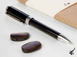 Aurora TU Ballpoint Pen - Black Resin - Chromed - T31N