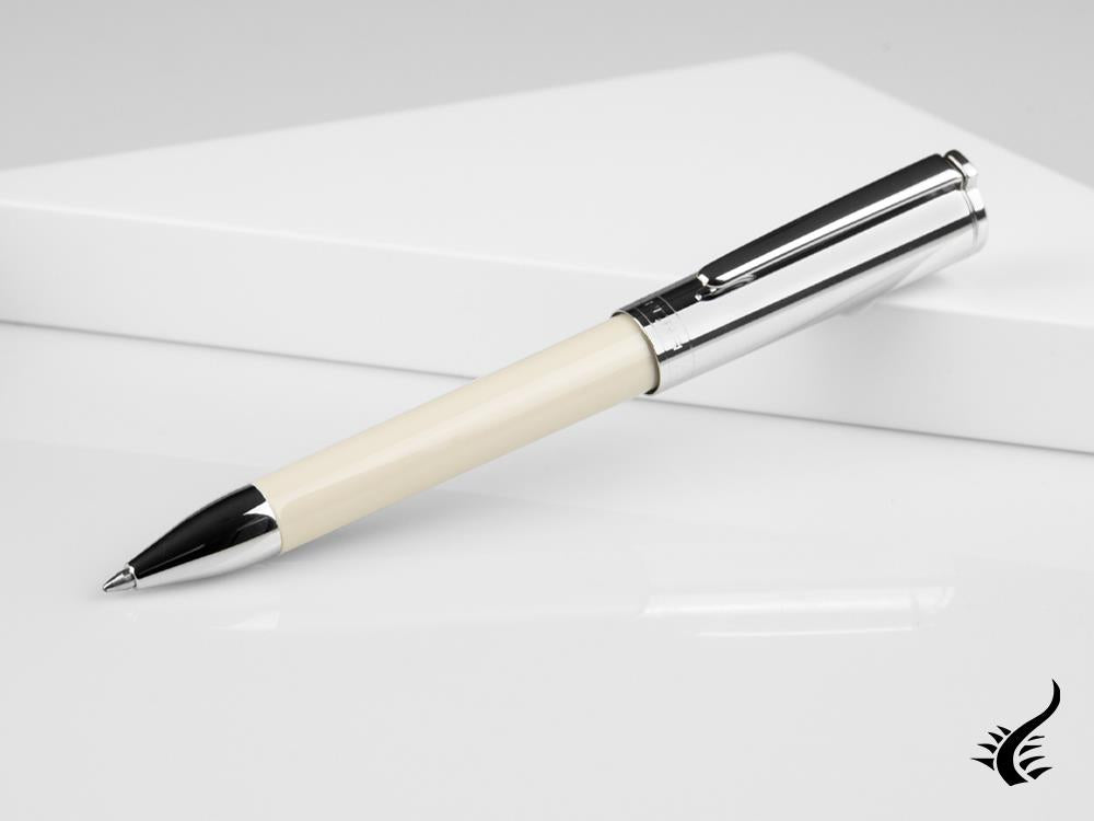 Aurora TU Ballpoint Pen - White Resin and Chromed Cap - T31CW