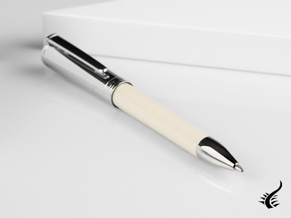 Aurora TU Ballpoint Pen - White Resin and Chromed Cap - T31CW