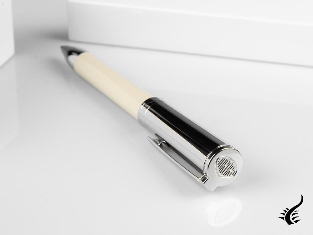 Aurora TU Ballpoint Pen - White Resin and Chromed Cap - T31CW