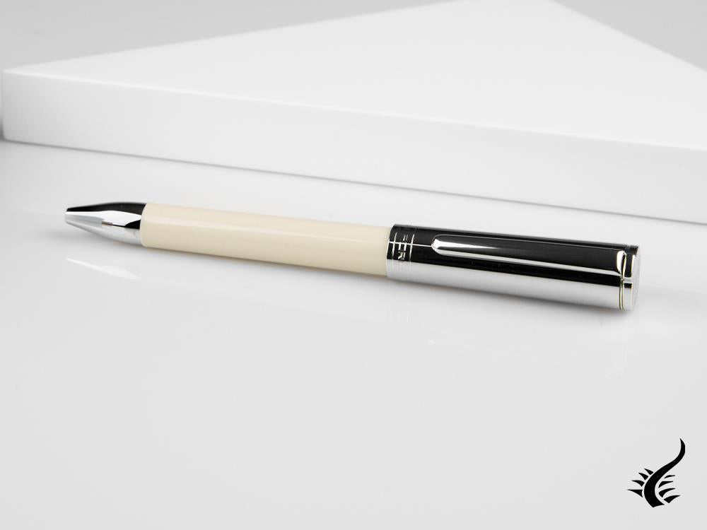 Aurora TU Ballpoint Pen - White Resin and Chromed Cap - T31CW