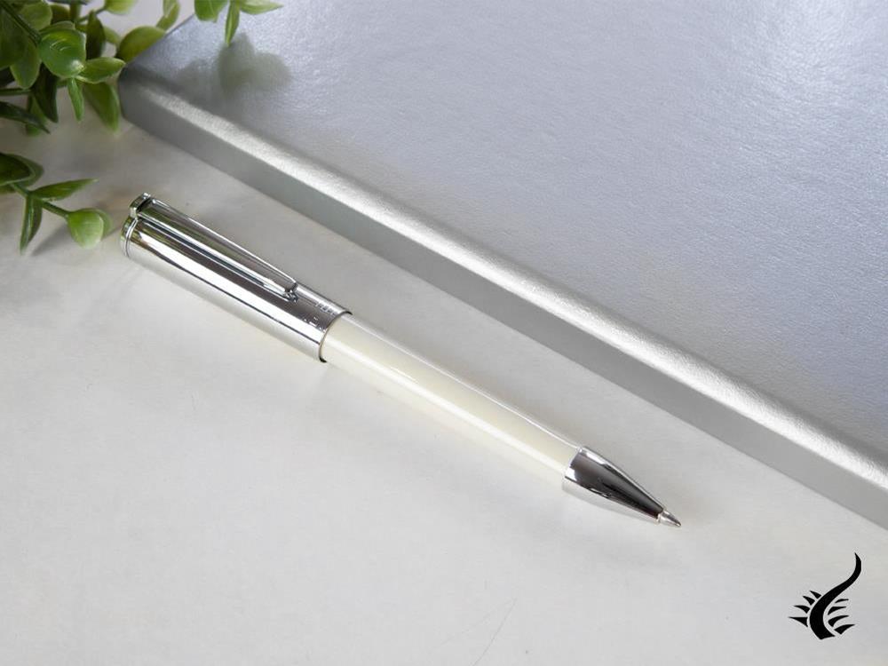 Aurora TU Ballpoint Pen - White Resin and Chromed Cap - T31CW