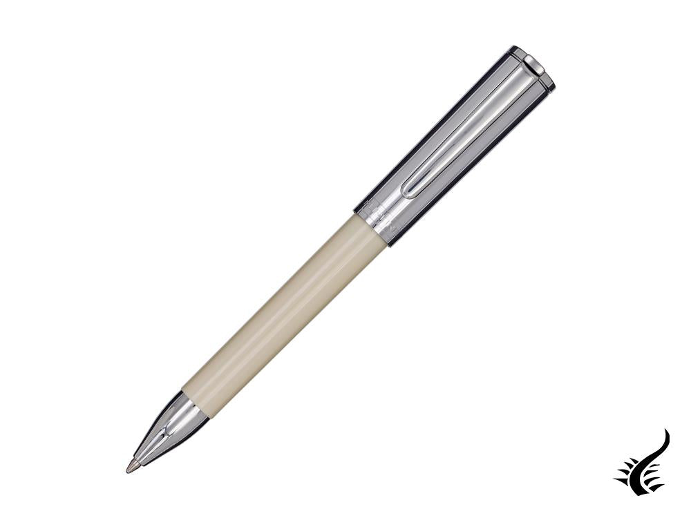 Aurora TU Ballpoint Pen - White Resin and Chromed Cap - T31CW