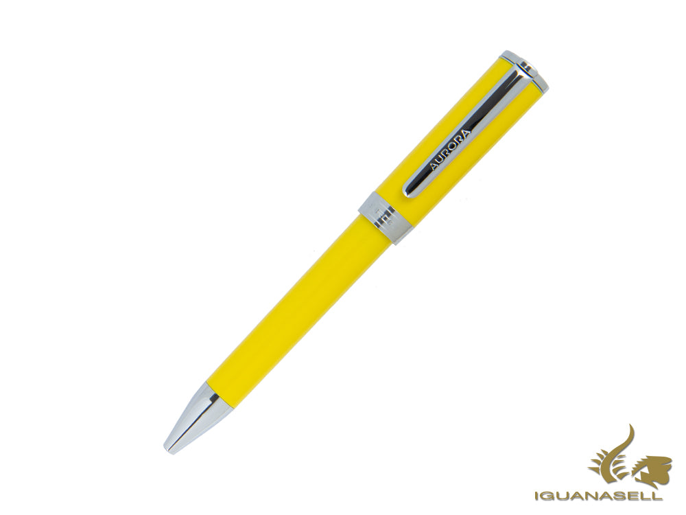 Aurora TU Ballpoint Pen - Yellow Resin - Chromed - T31Y