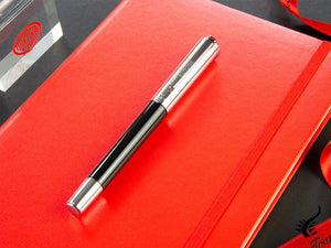 Aurora TU Fountain Pen, Resin, Chrome Trim, Black, T11CN