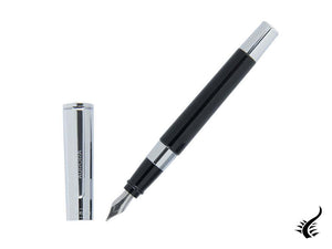 Aurora TU Fountain Pen, Resin, Chrome Trim, Black, T11CN