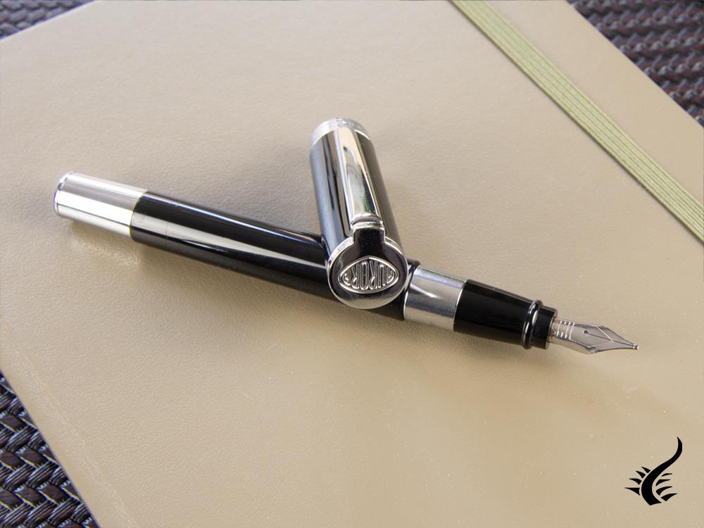 Aurora TU Fountain Pen - Black Resin - Chromed - T11N