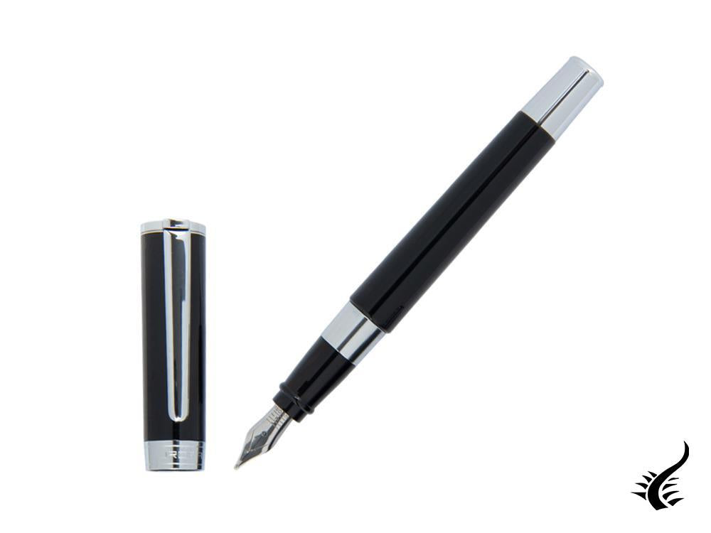 Aurora TU Fountain Pen - Black Resin - Chromed - T11N