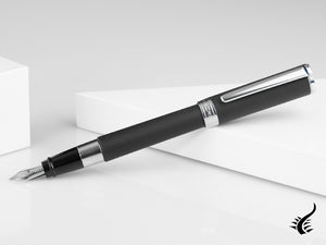 Aurora TU Fountain Pen - Matte Black Resin - Chromed - T10N