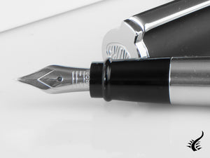 Aurora TU Fountain Pen - Matte Black Resin - Chromed - T10N