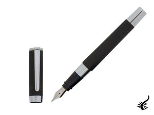 Aurora TU Fountain Pen - Matte Black Resin - Chromed - T10N