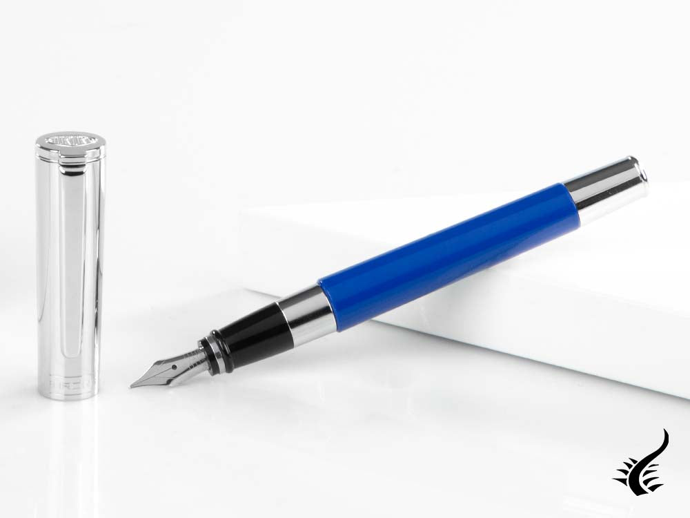 Aurora TU Fountain Pen, Resin, Chrome Trim, Blue, T11CB