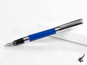 Aurora TU Fountain Pen, Resin, Chrome Trim, Blue, T11CB