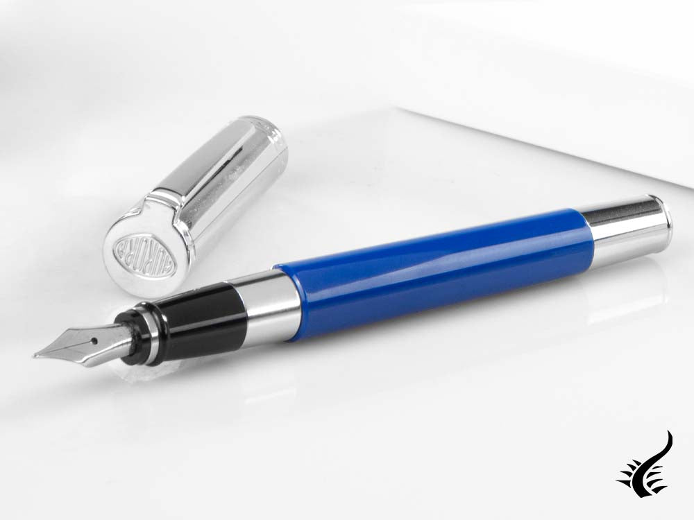 Aurora TU Fountain Pen, Resin, Chrome Trim, Blue, T11CB