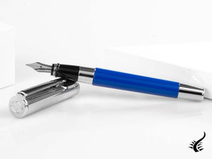 Aurora TU Fountain Pen, Resin, Chrome Trim, Blue, T11CB