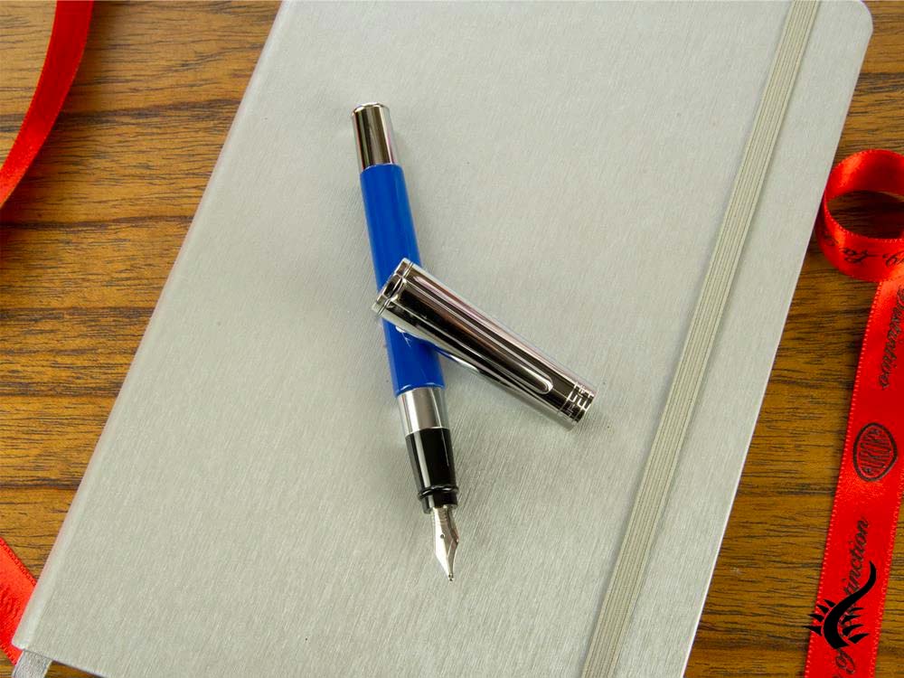 Aurora TU Fountain Pen, Resin, Chrome Trim, Blue, T11CB