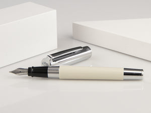 Stylo plume Aurora TU, résine, finition chromée, blanc, t11cw