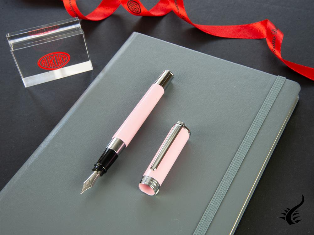 Aurora TU Fountain Pen, Resin, Chrome trim, Rose, T11P