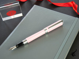 Stylo plume Aurora TU, résine, finition chromée, rose, T11P