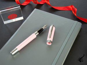 Stylo plume Aurora TU, résine, finition chromée, rose, T11P