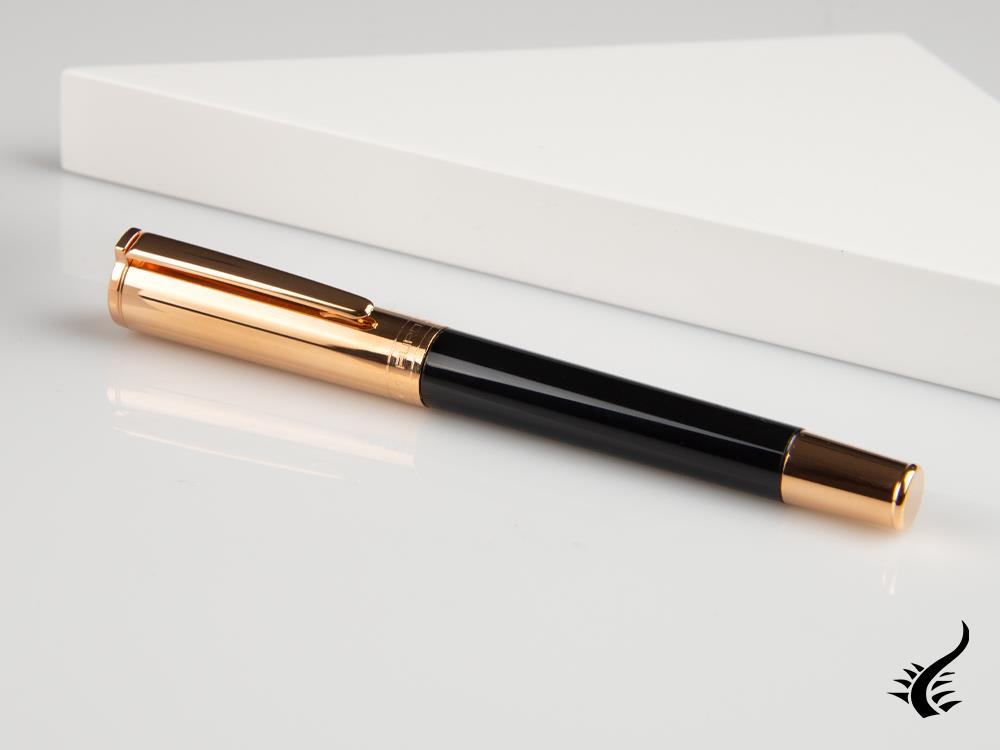 Aurora TU Fountain Pen, Resin, Rose Gold PVD, Black, T11CPN