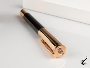 Aurora TU Fountain Pen, Resin, Rose Gold PVD, Black, T11CPN