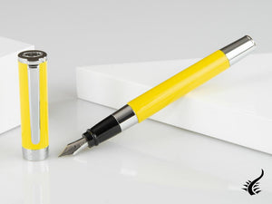 Aurora TU Fountain Pen - Yellow Resin - Chromed - T11Y